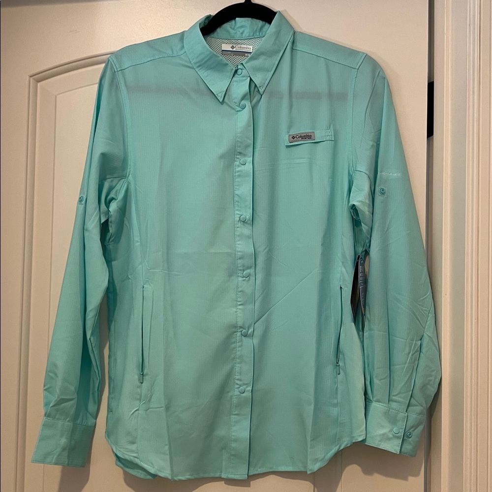 Columbia Turquoise Button-Up Shirt PFG NWT